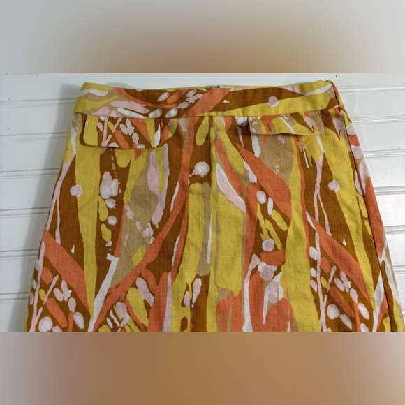 J. Crew Limoncello Mini Skirt Womens Size 8 Orange Yellow Brown Zipper - Picture 9 of 16